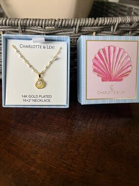 Charlotte & Lexi Kids Gold-Plated Shell Necklace with Pearl Accent